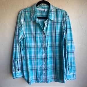 Cascade Blue Plaid Blouse